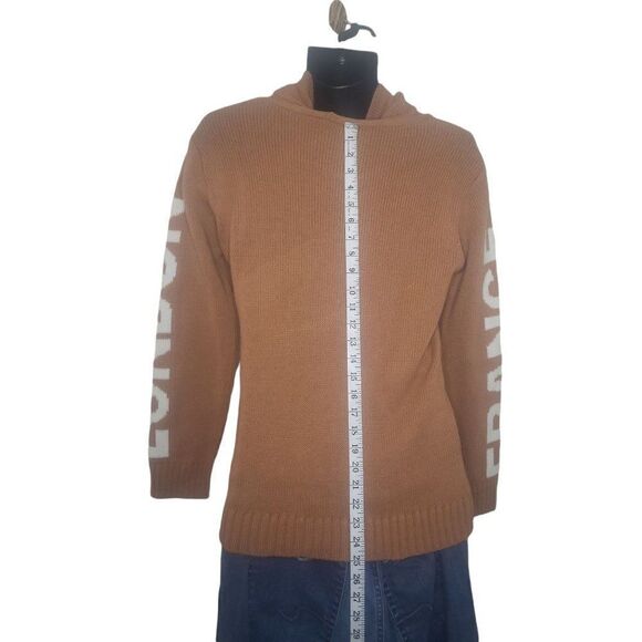 Red Sky Hooded Sweater‎ Pullover Acrylic Lightweight OS Long Sleeve - Picture 4 of 6